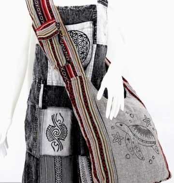 Cotton Sea Turtle Print Handmade Crossbody Bag