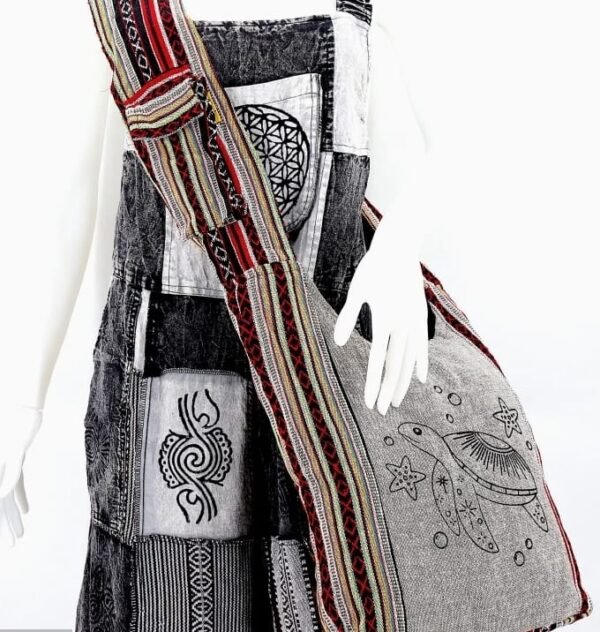 Cotton Sea Turtle Print Handmade Crossbody Bag